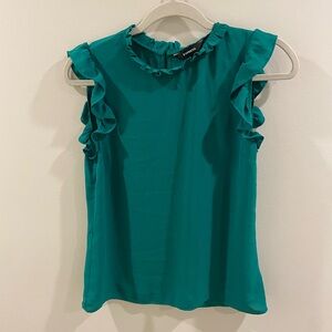 Express Teal Ruffle Sleeve Blouse